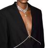 Fashion Rhinestone One-Piece Necklace Breast Chain Sexy Bikini Body Chain Jewelry Accessories Women'S Crystal Nightclub Clothing