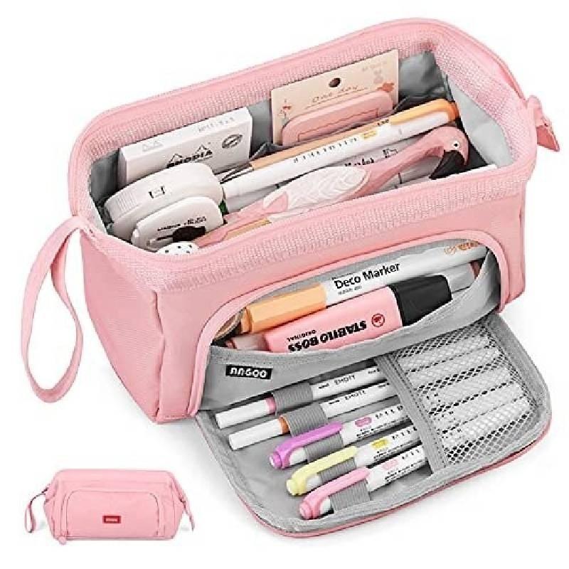 2024 Large Capacity Canvas Pencil Case For Students With Multiple Colors And Compartments