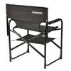 Kapitan Stag (KAPITAN STAG) Krzesło plenerowe, Aluminiowe krzesło reżyserskie z półką, Czarne, UC-1880