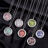 1pc Fashion Gravel Wishing Bottle Pendant Necklace for Women Jewelry Glass Round Pendant Necklace Jewelry Gifts