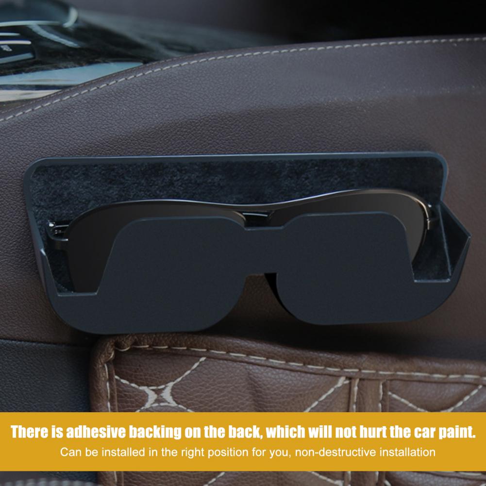 Car Glasses Case Sunglasses Storage Case Holder Self-Adhesive With Felt Padding Dashboard Glasses Storage Box Car Accessories