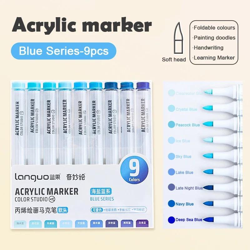 Acrylic Paint Marker Set Languo 144 Colors Art Markers Painting Drawing Pen Graffiti for Stone Disc Card Shoe Glass Art Supplies