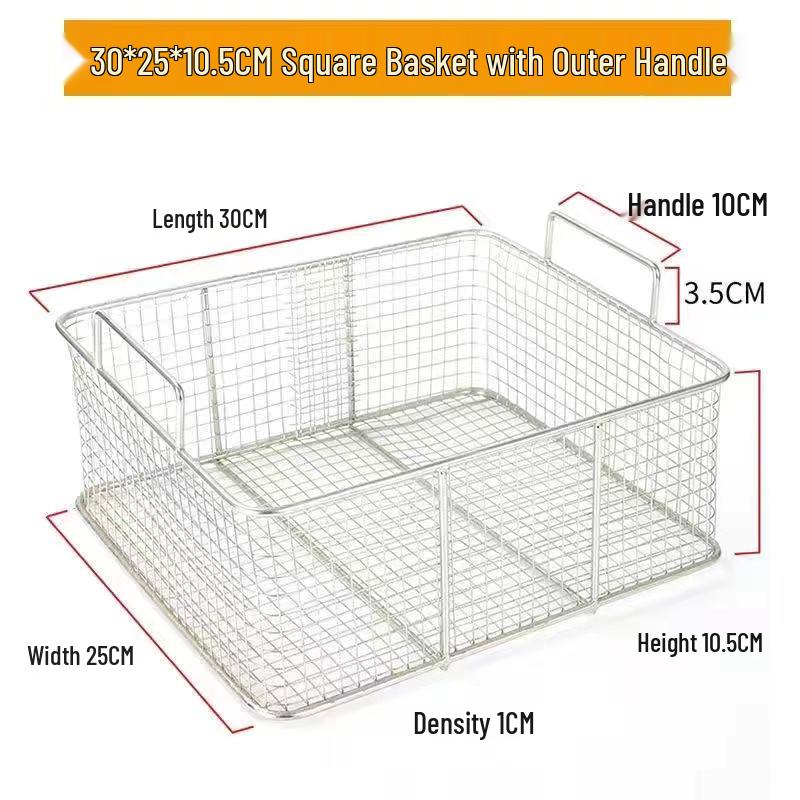 Stainless Steel Square Shaking Basket for Breading and Frying