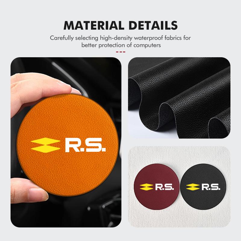 Suede Car Coaster Water Cup Holder Anti-Slip Pad Accessories For Renault Dacia RS Megan Scenic Logan Laguna Clio 3 4 Kadjar NN87