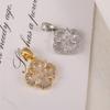Elegant Four-Leaf Clover Rhinestone Pendant with Gold & Silver Two-Tone Design - Fashionable Women's Clavicle Jewelry