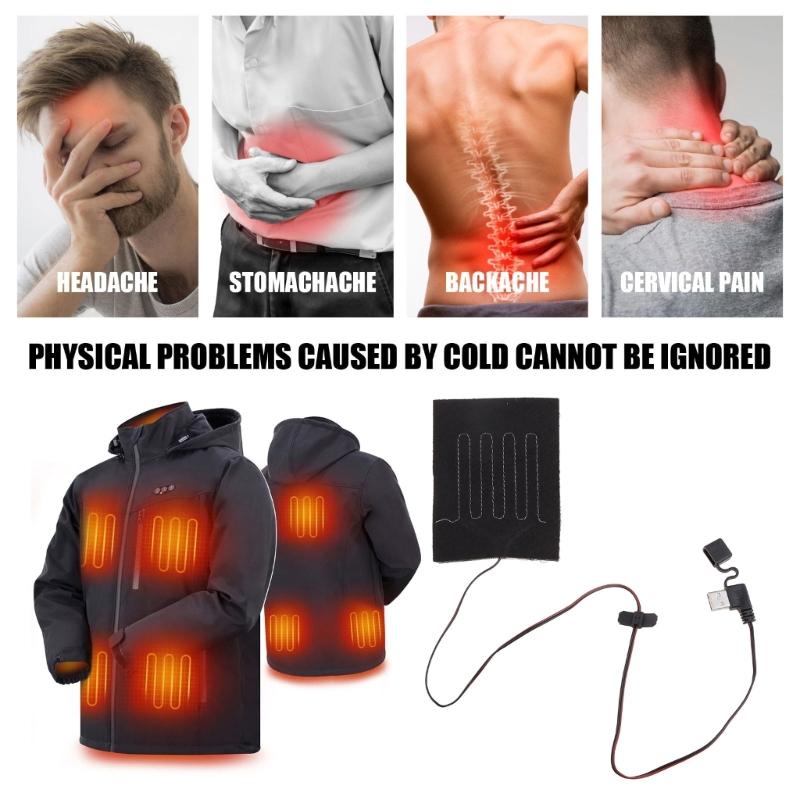 USB-Heizung Faser-Heizkissen Elektrisches Heizkissen für Nacken Rücken Bauch Lendenwirbelsäule Haustier-Wärmer für Damen Herren