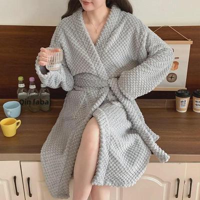 Women's Winter Flannel Nightgown: New Style Medium and Long Bathrobe