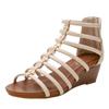 Vintage hohle Römersandalen Damen Sommer Keilabsatz runde Spitze offene Zehen bequeme Mode Sandalen -