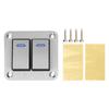 2 Gang Rocker Switch Panel Blue LED 12V 24V Waterproof Aluminum Alloy Brushed Process ON OFF Switch 