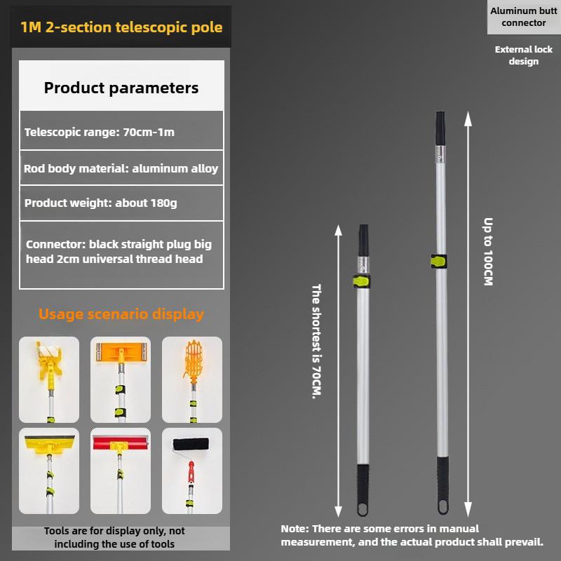 Aluminum Alloy Positioning Telescopic Rod Multi Functional Extendable Extension Rod Roller Brush Extension Pole