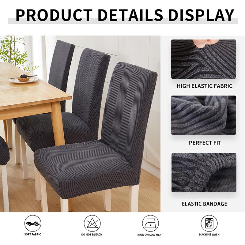 Jacquard Dining Chair Covers Stretch Chair Covers For Dining Room Chair Slipcover,For Dining Room Kitchen Chair Protector Cover