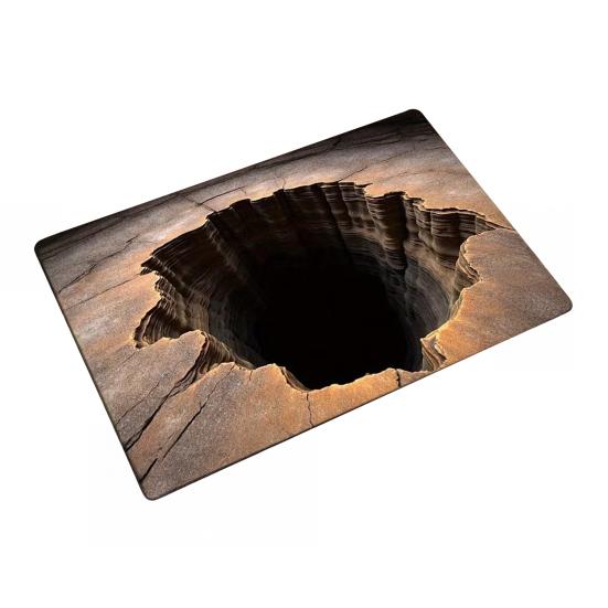 Floor Mat 3D Optical Illusion Realistic Hole Effect Door Mat Interactive Pet Toy Mat Living Room Entryway Decoration