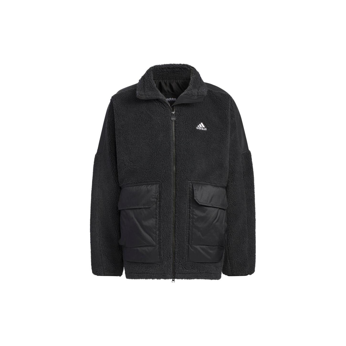 adidas Warding Oversized Boa Full-Zip Jacket (Gender Neutral)  Black  Men s IK7341 XL
