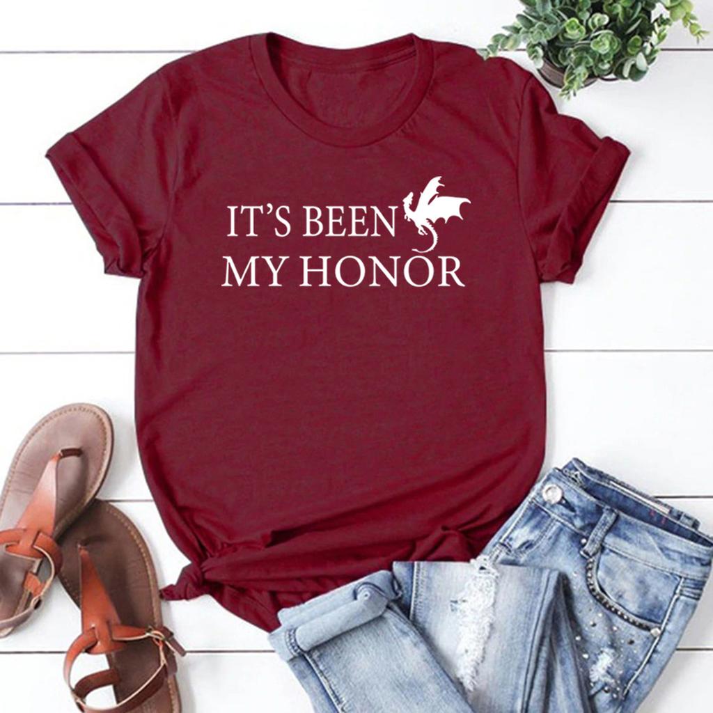 It’s Been My Honor Shirt Fourth Wing Tee Onyx Storm T-Shirts Men Women Short Sleeve T-shirts Iron Flame Tee Streetwear Tshirt