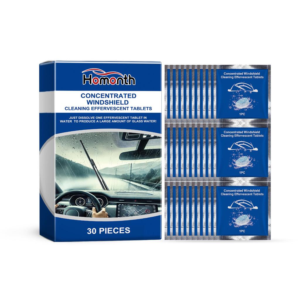 Homonth 30 Pieces Concentrated Windshield Cleaning Effervescent Tablets For Clear Visibility