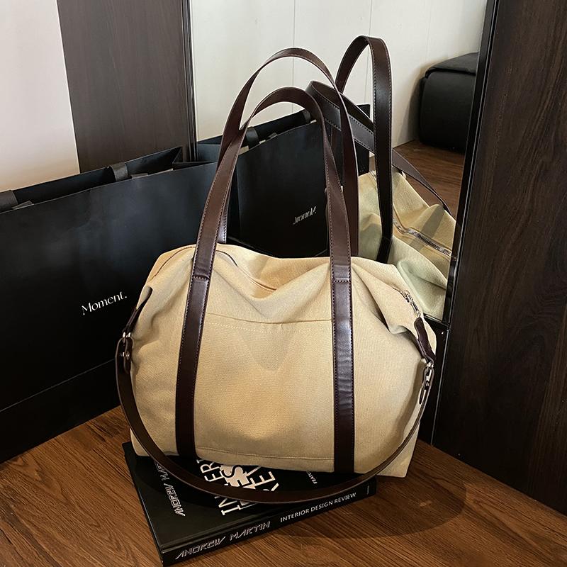 Stylish Canvas Shoulder Bag for Women with Wide Strap and Spacious Design