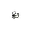 Korean Geometric Horse Eye Stone Ring: Black & White Double-Wrap Design