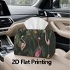1pc, 2d Flat Printing, Tissue Box Flamingo and Tropical Leaves Design Pattern Printed Tissue Box, Suitable for Home, Kitchen, and Car Decoration, Tiss