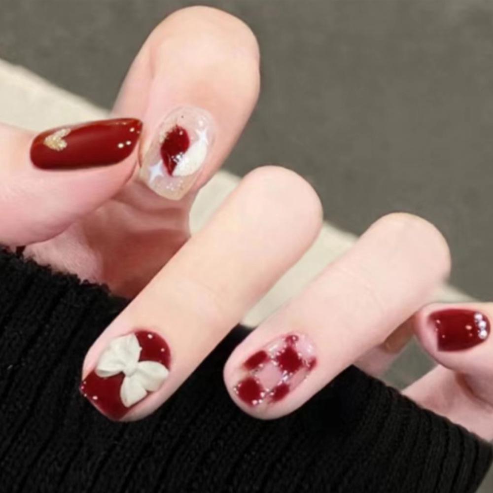 French Rhinestone Handmade Press-On Nail Tips