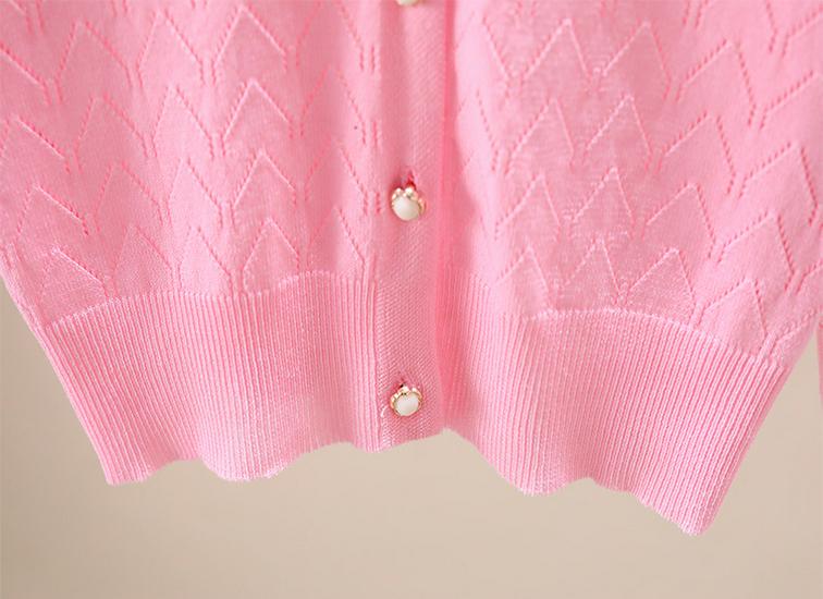 Korean Style Girls' Long Sleeve Knit Cardigan with Sun Protection - Summer 2023