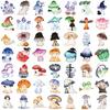 10/30/50PCS Cartoon Mushroom Ghost PVC Sticky Sticker Aesthetic DIY Stationery Decoration Scrapbooking School Supplies for Kids