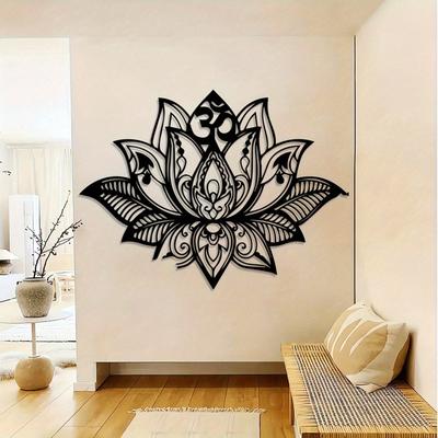 Wrought Iron Wall Panel Lotus Mandala Yoga Meditation Decor