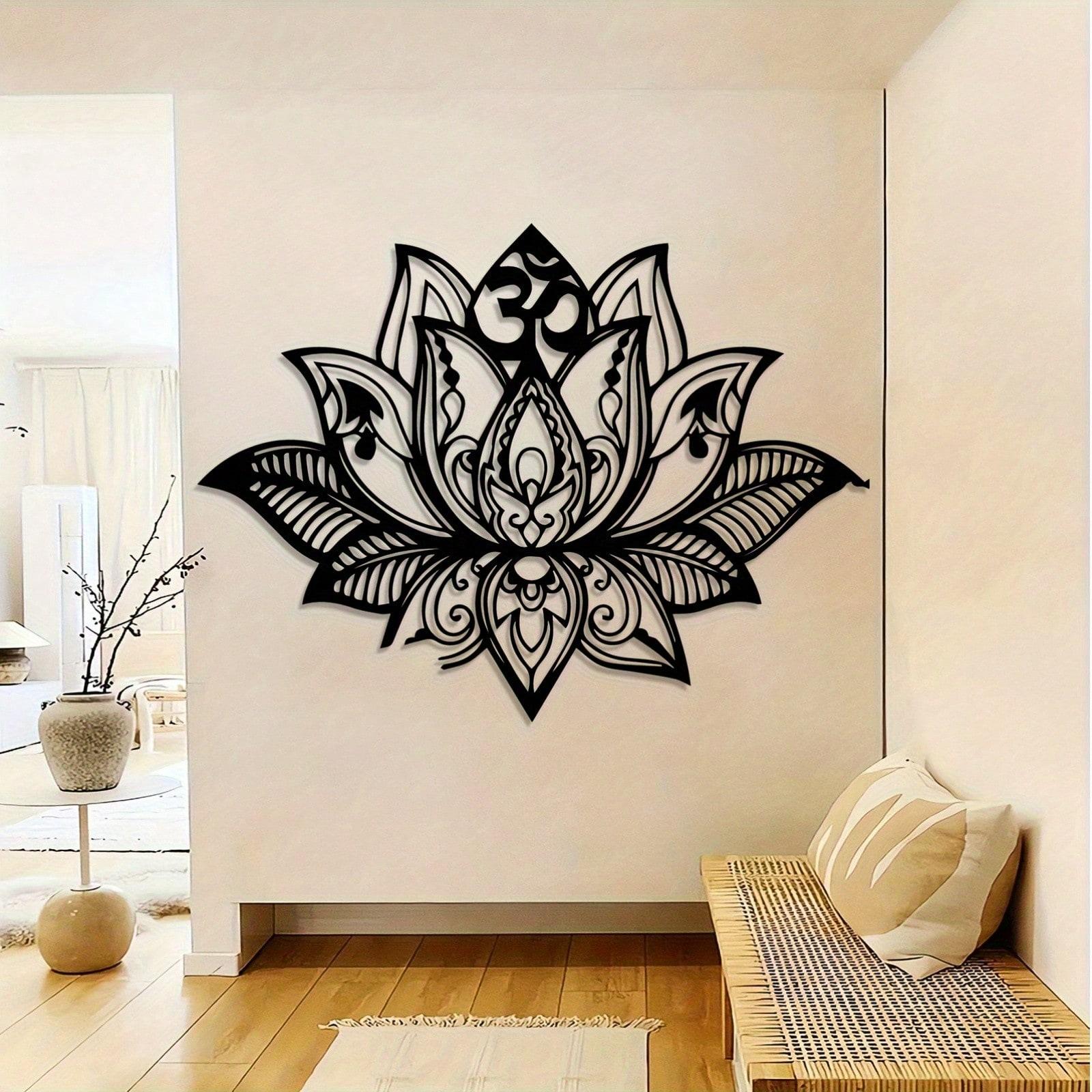 

Wrought Iron Wall Panel Lotus Mandala Yoga Meditation Decor