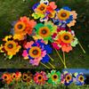 PVC Rotating Sunflower Wind Spinner Stake Standing Lawn Flower Pinwheel  Outdoor Party Picnic Decor