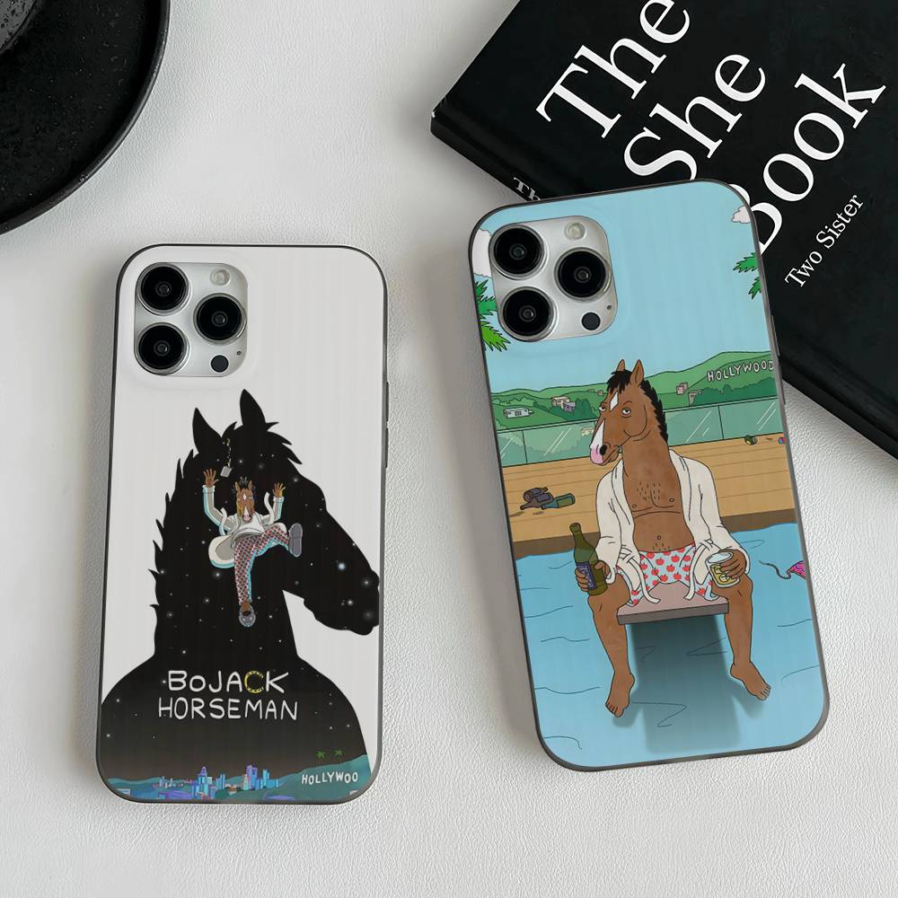 Classic B-bojack H-horseman Phone Case For IPhone 17 16 15 11 12 13 14 Pro Max Soft Corrugated Silicone Cover Case