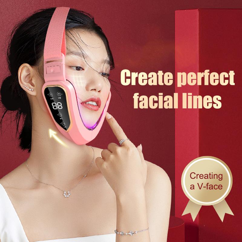 Electric V-Facial Beauty Massager, Adjustable Intensity Facial Massage Device With Lcd Display, Valentines Gift