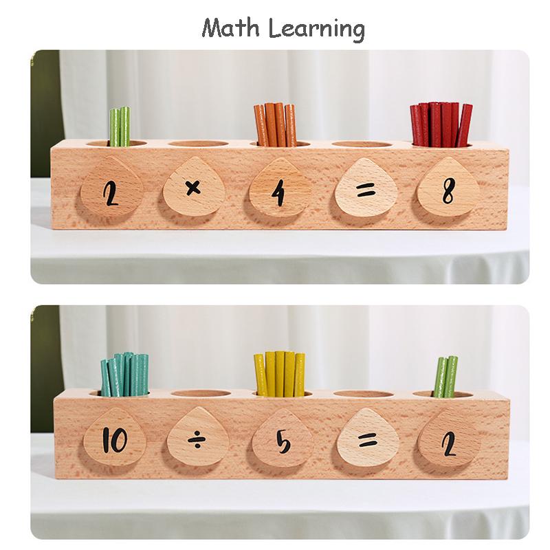 Kids Magnetic Math Game Montessori Toys Wooden Counting Stick Geometry Shape Color Sorting Games Parish Learning Educational Toy