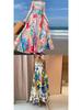 Frühling 2026 Europäisches & Amerikanisches Damenkleid mit Graffiti-Print - Sexy Spaghettiträger, Ärmellos, Großes Saumdesign