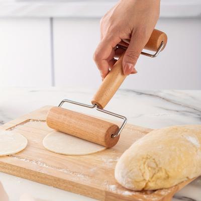 Podwójny wałek do ciasta Drewniany wałek Nieprzywierający Francuski Fondant Mąka Ciasto Ciastko Ciasto Pizza Wałek Narzędzia Kuchenne do Pieczenia