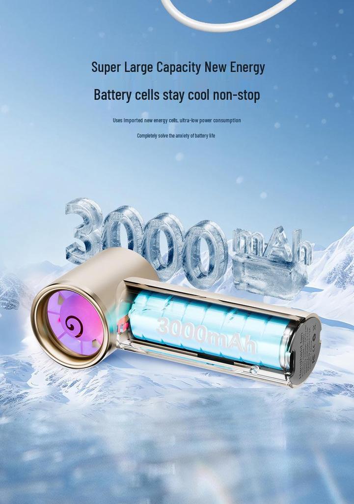 Portable Rechargeable Mini Fan with Colorful Lights - Strong Wind for Outdoor, Dorm, or Personal Use