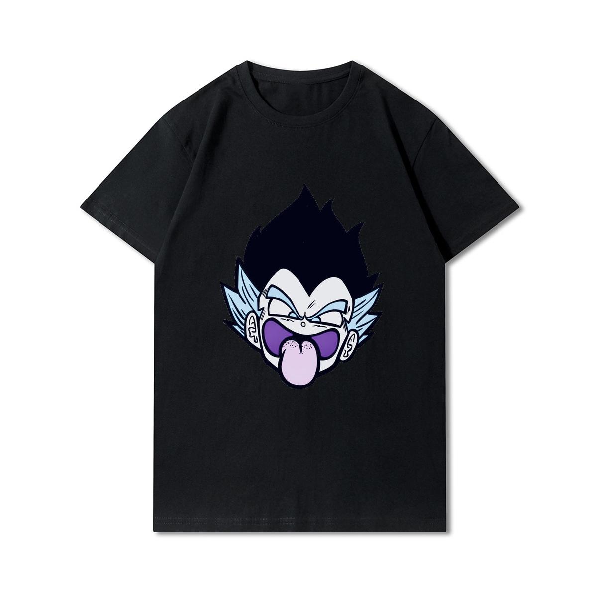 

Аниме Dragon Ball Печатные мужские футболки с круглым вырезом Хлопковые топы Летние повседневные черные футболки 3XL