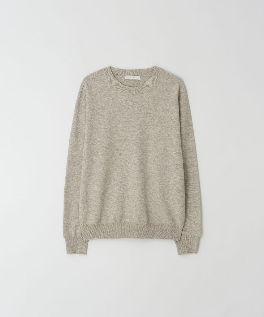 EZIO Wholegarment Cashlike Round Knit_Beige
