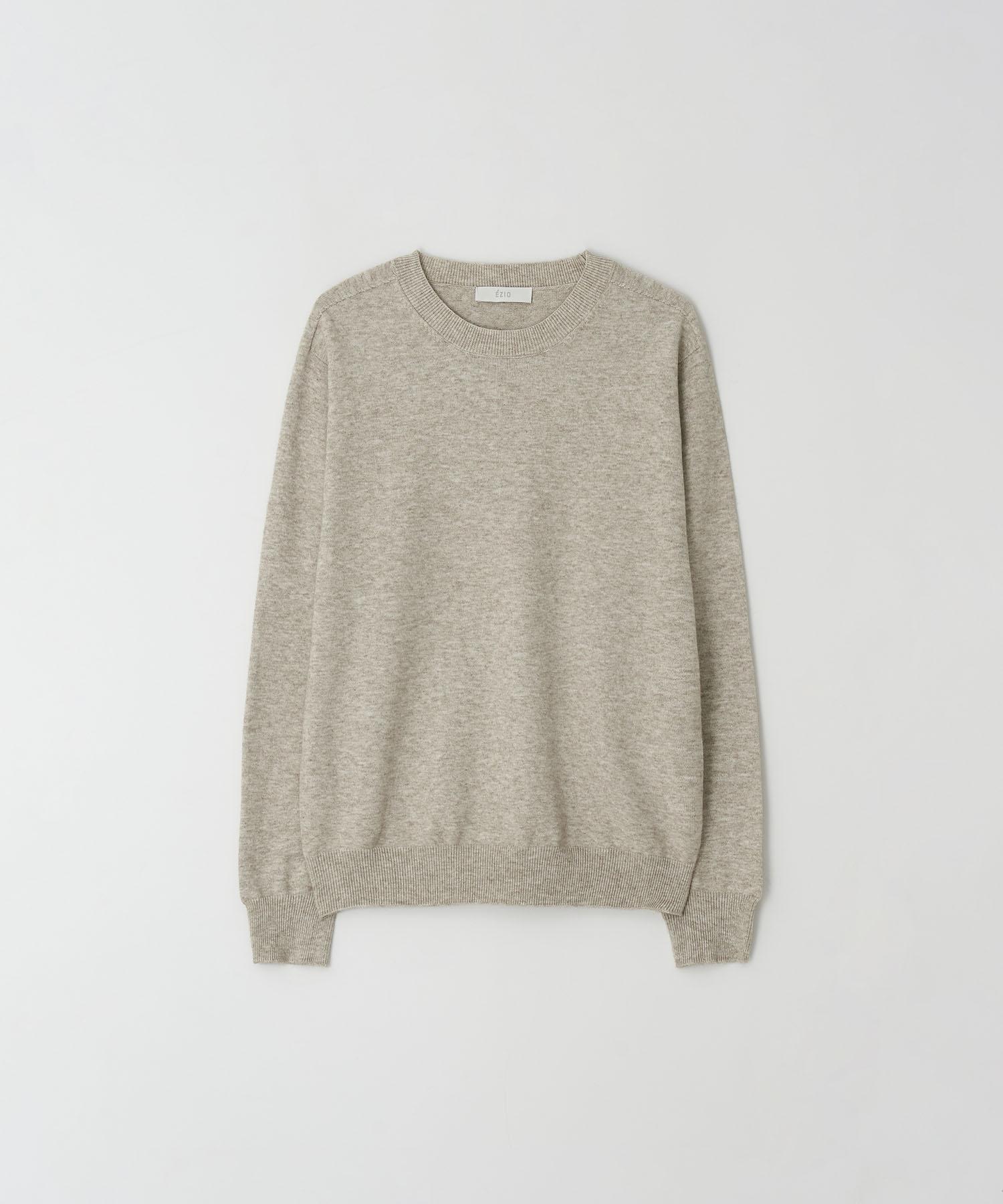 Easy O Wholegarment Cashlike Round Knit_Beige Beige/M