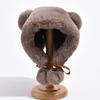Bear Ears Hat Female Fall and Winter Sweet and Cute Lei Feng Cap Plush Ball Ball Hundred with Ear Protection Warm Cycling