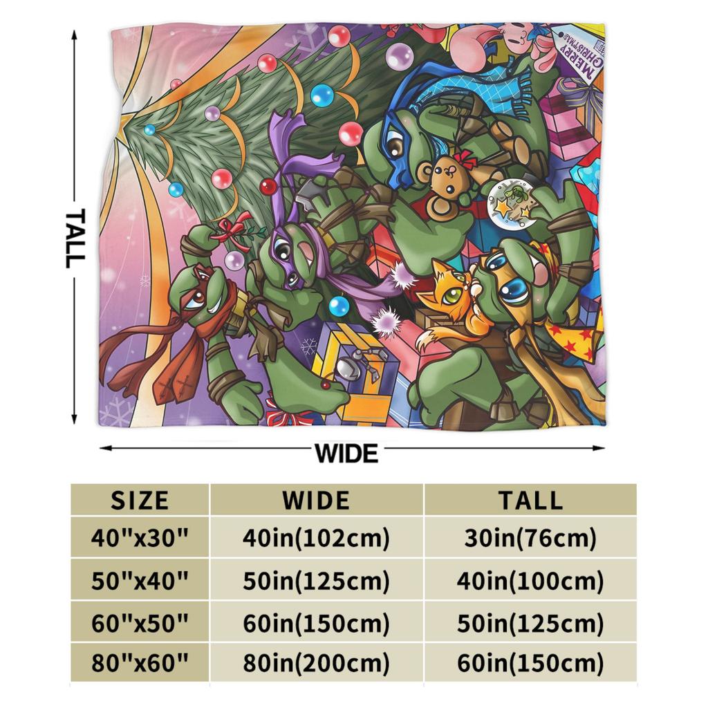 TMNT Game Blanket Christmas Super Warm Novelty Plush Throw Blanket For Girls Boys Bedroom Flannel Bedspread Bed Cover