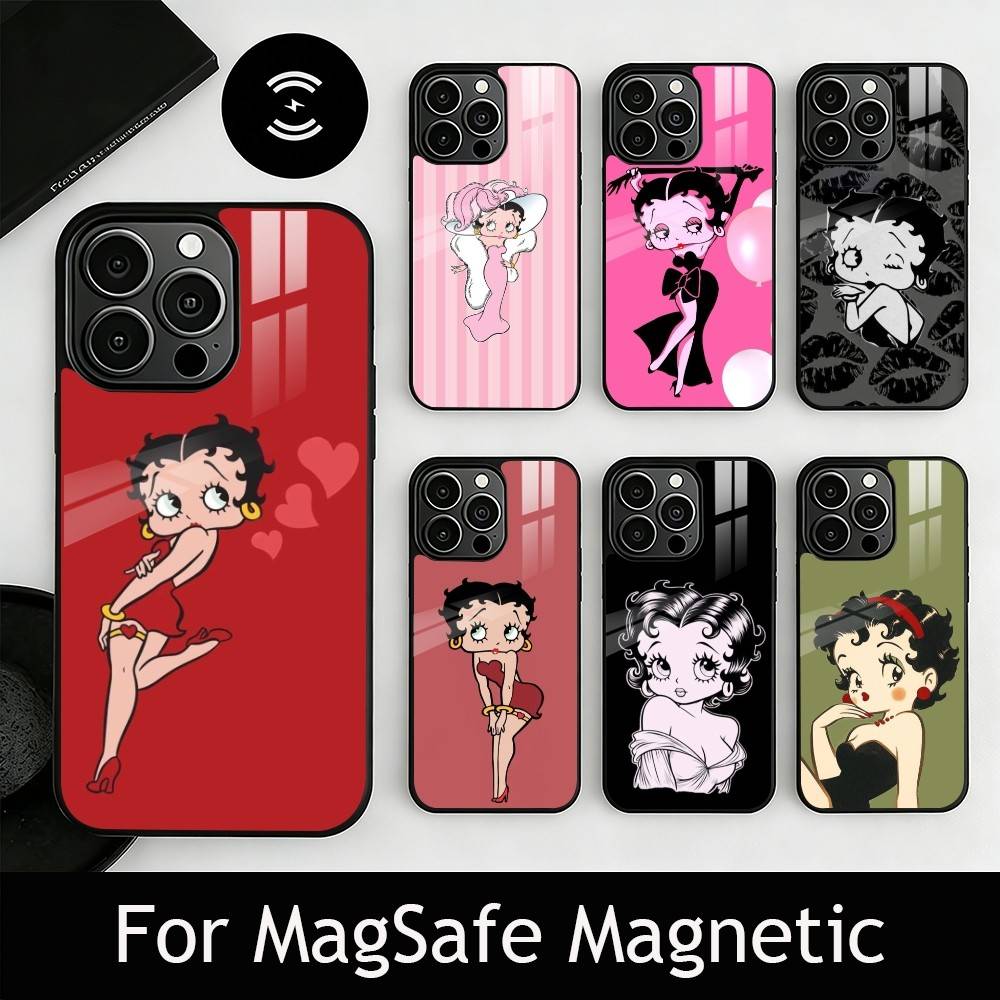 Be-Tty Boo-P Phone Case For iPhone17,16,15,14,13,12,11 Plus,Pro Magnetic with Magsafe Wireless Charging