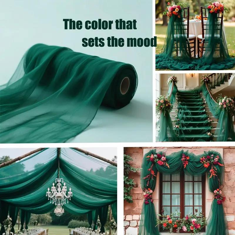 Tecido de Tule DIY Festa de Casamento & Decoração de Eventos Largura 75cm Caminho de Mesa Acessório Tecido de Malha Transparente Material Elegante Caminho de Mesa Laços para Cadeiras Painel