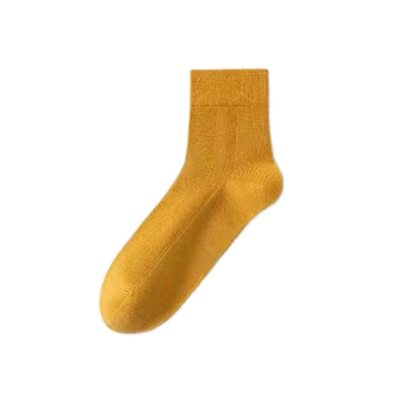 Socks Men's Summer Mesh Breathable Anti-Bacterial Odor-Resistant Lightweight Sport Plain Color Versatile Mid-Calf Socks