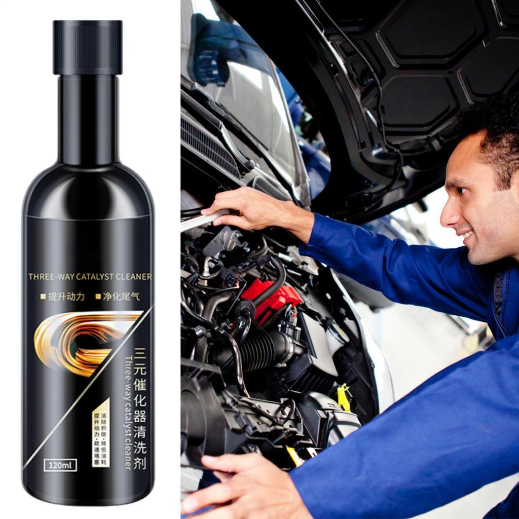 120ml Engine Cleaner Additive Carbon Remover Catalytic Converter Cleaner for Emissions System Automotive Maintenance Restoration