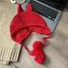 Cute Handmade Rabbit Ear Woolen Hat for Parent Child Autumn and Winter New Style Knitted Ear Protection Warm Lei Feng Hat
