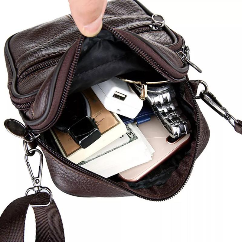 Durable Men's Boys Handbags Shoulder Small Leather Cross Body Messenger Side Bag