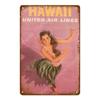 Vintage Hawaii Surfs Up Beach Welcome Metal Tin Sign  Ocean Poster for Cafe Bar Outdoor Decor Home Wall Decoration