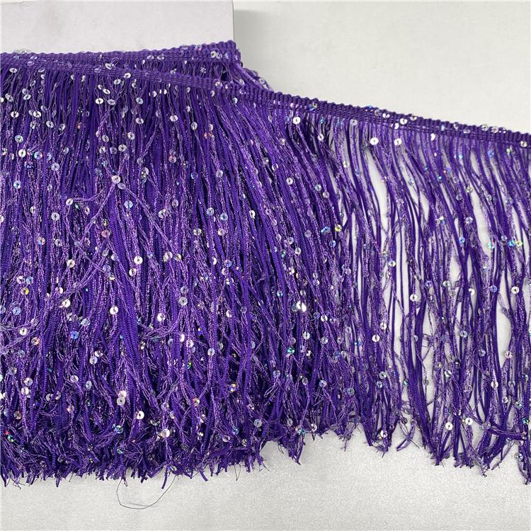 Sequin Encryption Thickened 20Cm Wide Nylon Row Beard Latin Dance Fringed Lace Dance Clothing Accessories