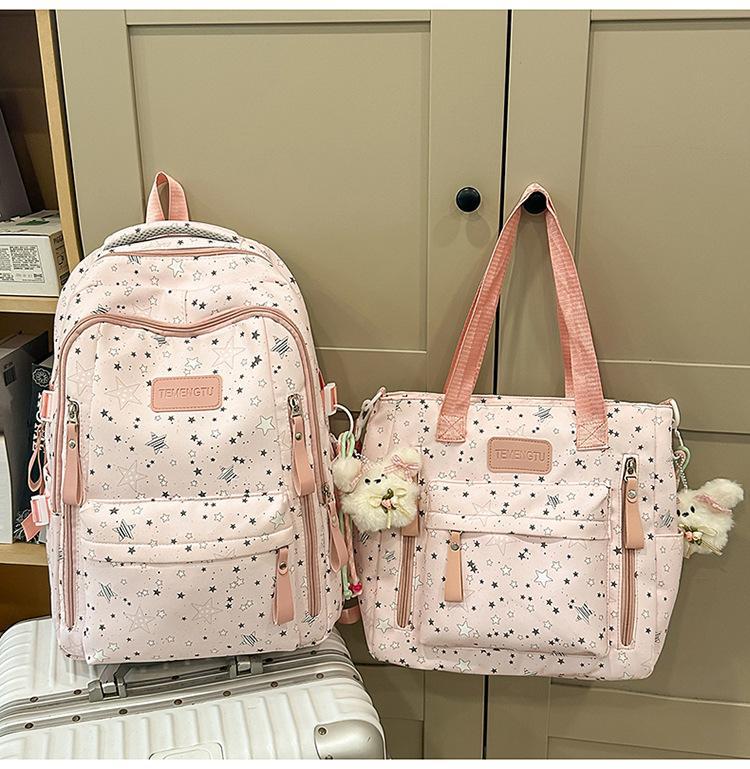 Schoolbag Japanese ins new high-value fresh and sweet star make-up bag women's light travel large-capacity backpack
