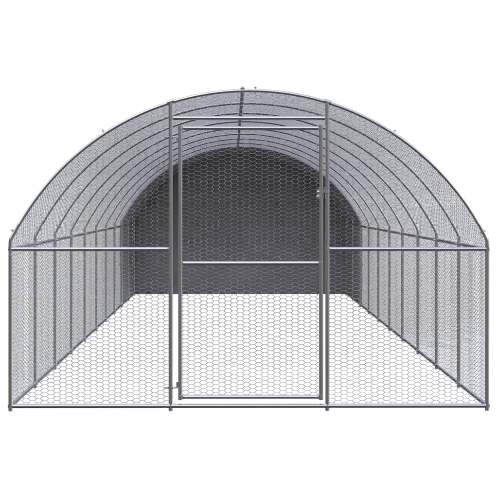 Vidaxl Outdoor Chicken Coop, 3X10X2 M, Galvanized Steel
