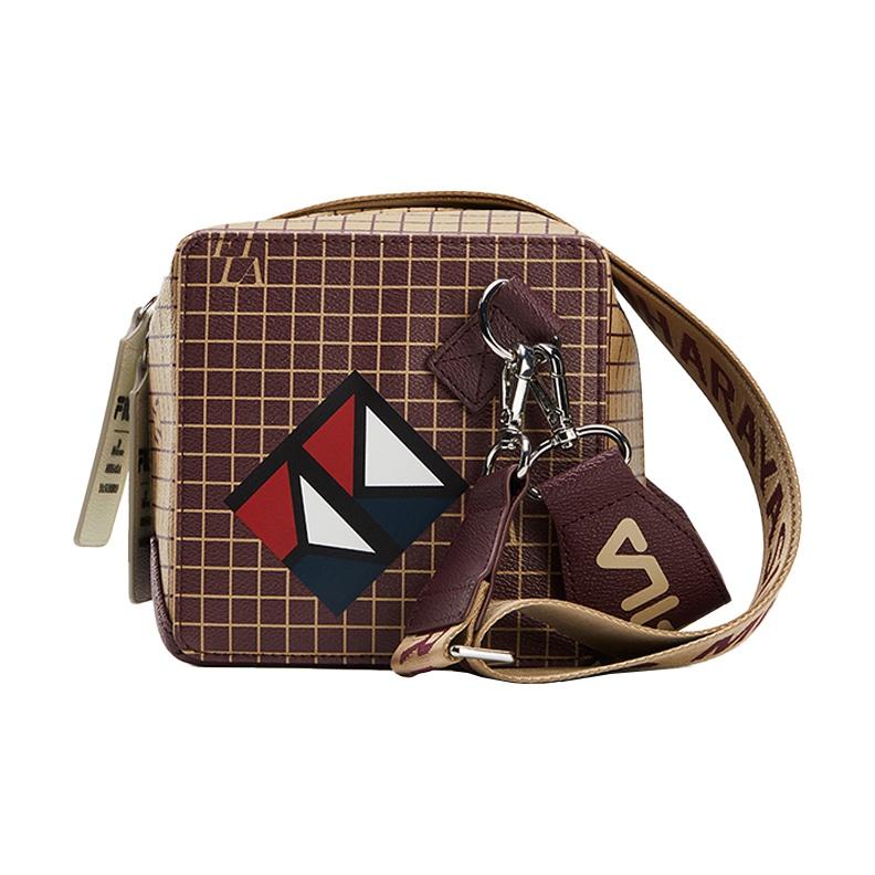Fila × Mihara Yasuhiro Collaboration Casual Color Block Crossbody Bag Unisex Bags Khaki F13U118140F-LK